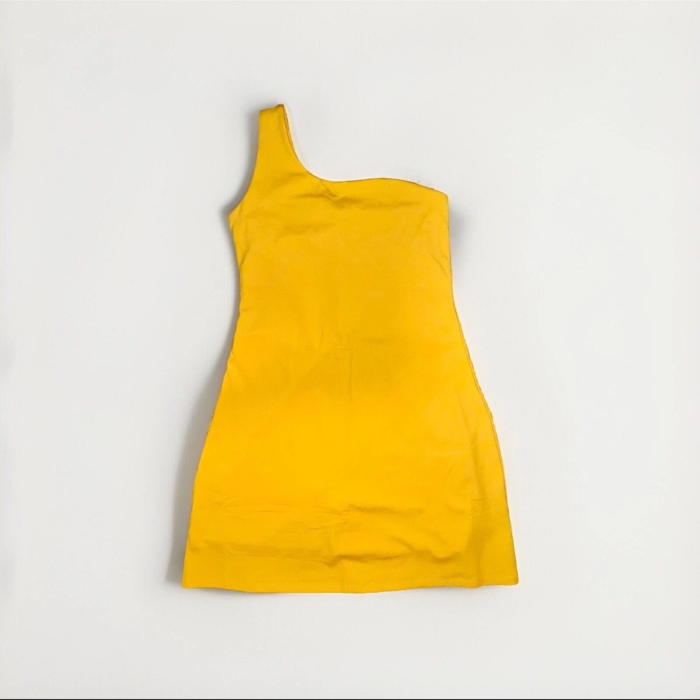 Citrine Bianca One Shoulder Dress Girlfriend Collective (BRAND NEW/NOT WORN)
